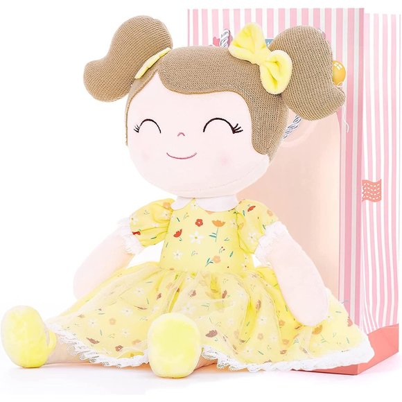 Other - 16 Inch Floral Yellow Baby Girl Gift Soft First Baby Doll Plush Doll